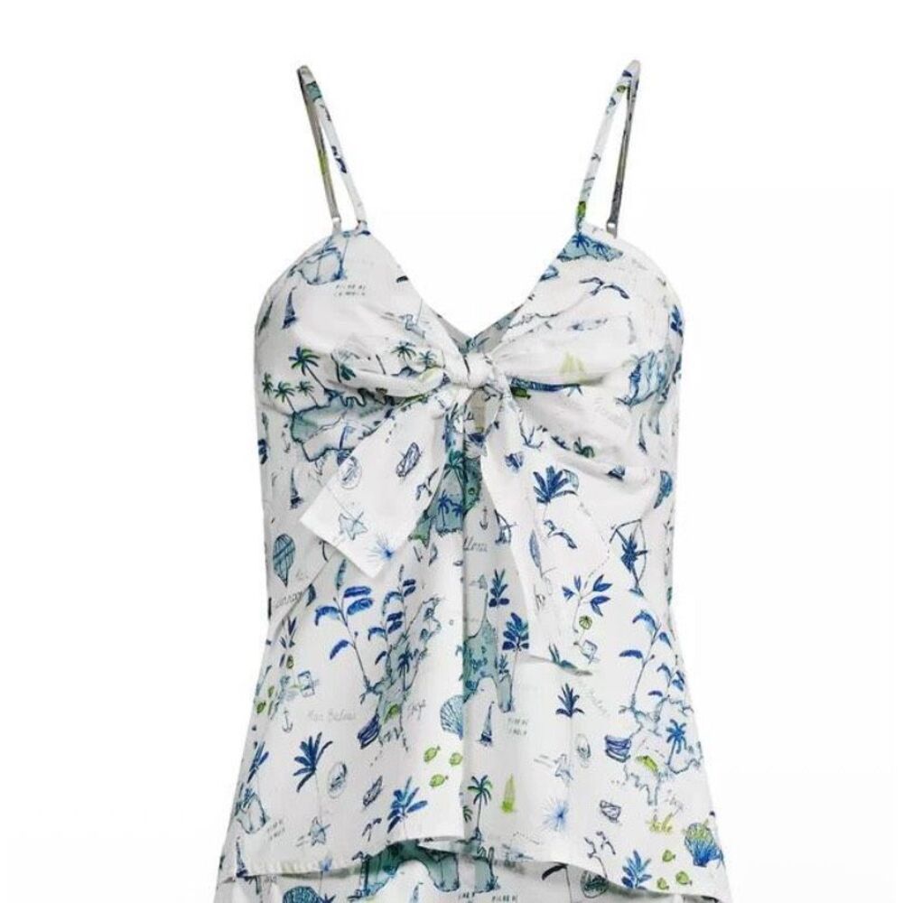 The Lazy Poet Somewhere Beyond The Sea Rosie Linen Beach Tank Top Blue Blouse